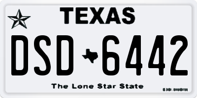TX license plate DSD6442