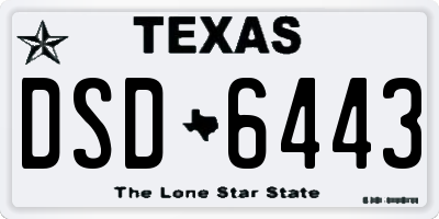 TX license plate DSD6443