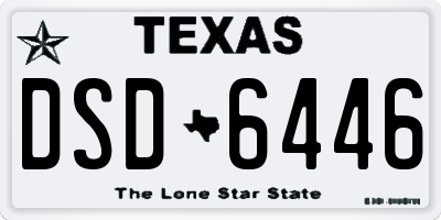 TX license plate DSD6446