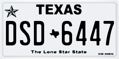 TX license plate DSD6447