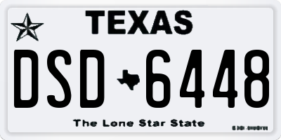 TX license plate DSD6448