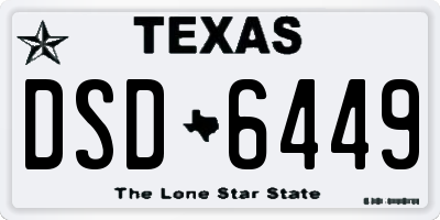 TX license plate DSD6449