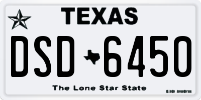 TX license plate DSD6450