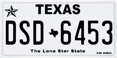 TX license plate DSD6453