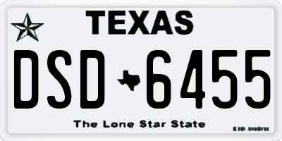 TX license plate DSD6455
