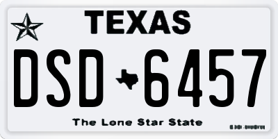 TX license plate DSD6457