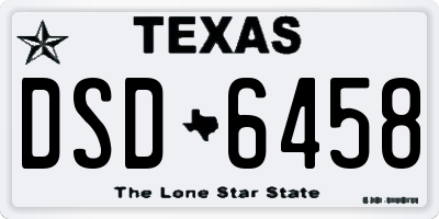 TX license plate DSD6458