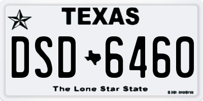 TX license plate DSD6460