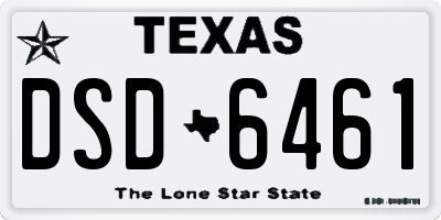 TX license plate DSD6461