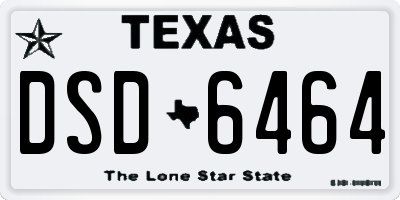 TX license plate DSD6464