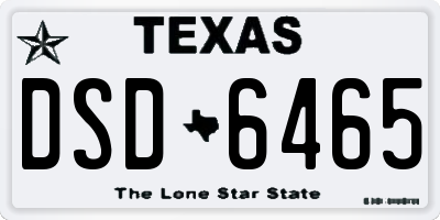 TX license plate DSD6465