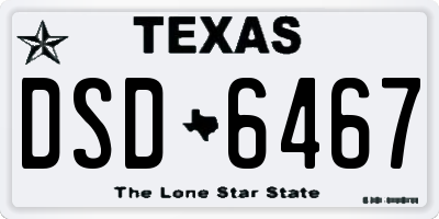 TX license plate DSD6467