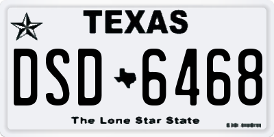 TX license plate DSD6468