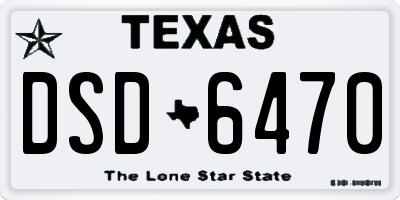 TX license plate DSD6470