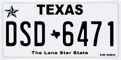 TX license plate DSD6471