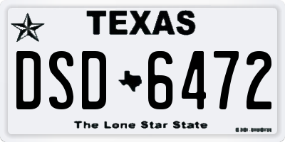 TX license plate DSD6472