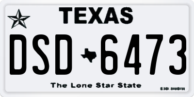 TX license plate DSD6473