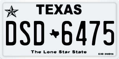 TX license plate DSD6475