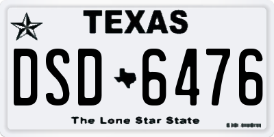 TX license plate DSD6476
