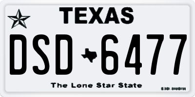 TX license plate DSD6477