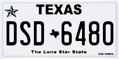 TX license plate DSD6480