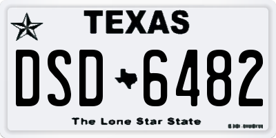 TX license plate DSD6482