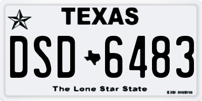 TX license plate DSD6483