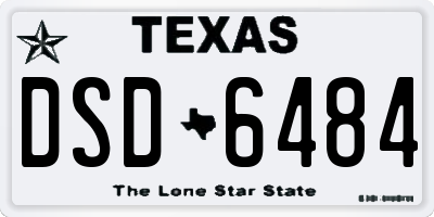 TX license plate DSD6484