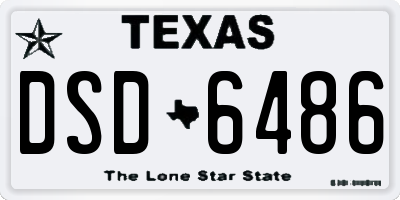 TX license plate DSD6486