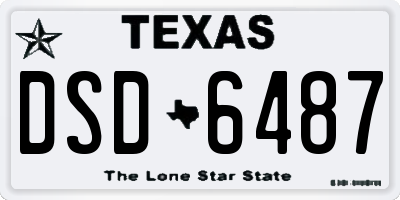 TX license plate DSD6487
