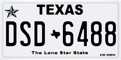 TX license plate DSD6488