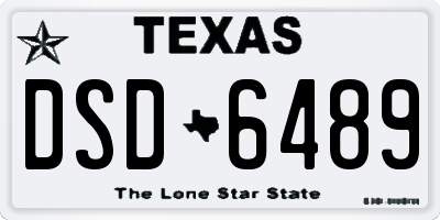 TX license plate DSD6489