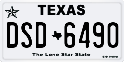 TX license plate DSD6490
