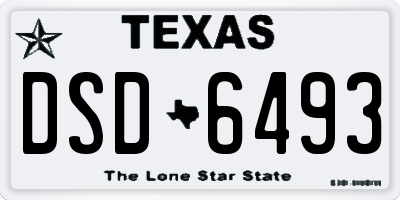 TX license plate DSD6493