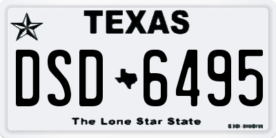 TX license plate DSD6495