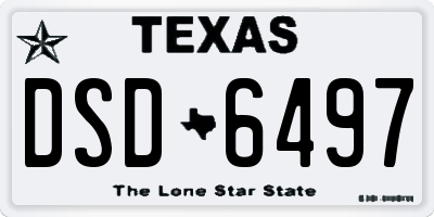 TX license plate DSD6497