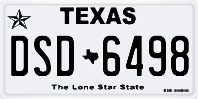 TX license plate DSD6498