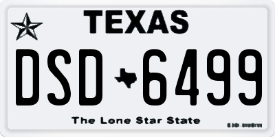 TX license plate DSD6499