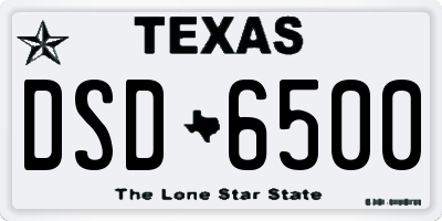 TX license plate DSD6500