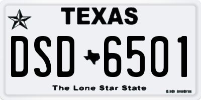 TX license plate DSD6501