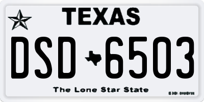 TX license plate DSD6503