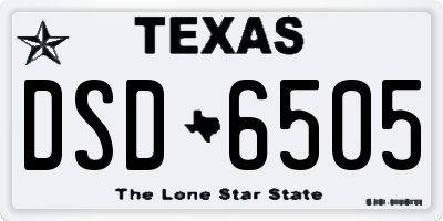TX license plate DSD6505