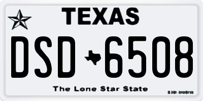 TX license plate DSD6508