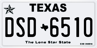 TX license plate DSD6510