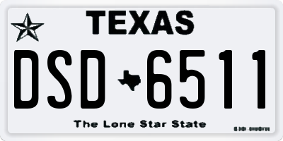 TX license plate DSD6511