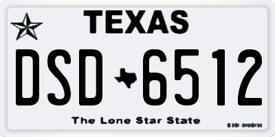 TX license plate DSD6512