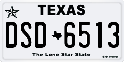 TX license plate DSD6513