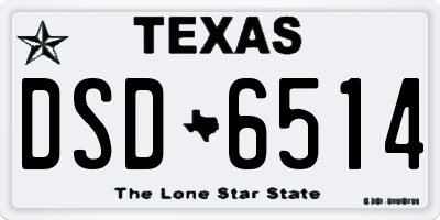 TX license plate DSD6514