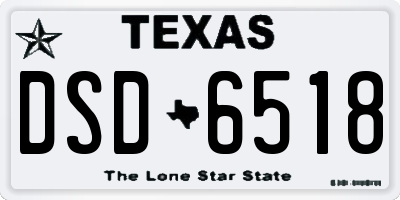 TX license plate DSD6518