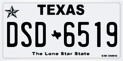 TX license plate DSD6519
